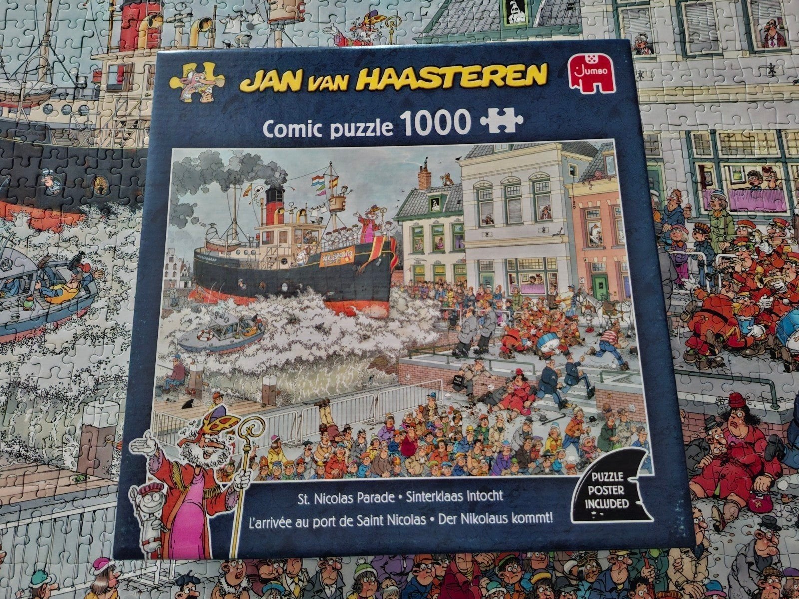 Jan Van Haasteren legpuzzel : Sinterklaas intocht 1000 st, Ophalen of Verzenden, 500 t/m 1500 stukjes, Gebruikt, Legpuzzel