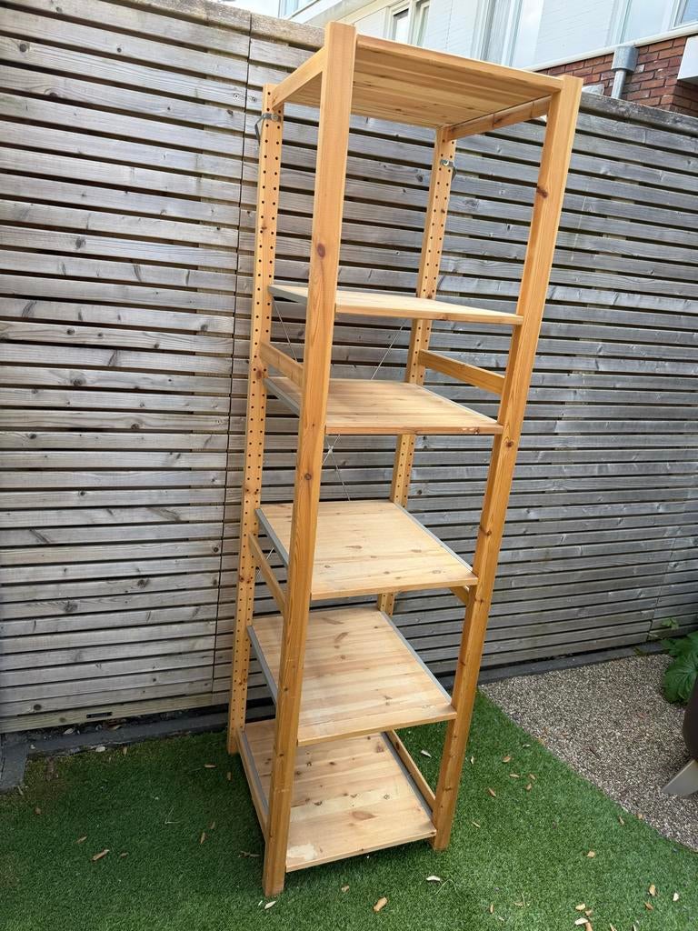Houten stellingkast met 6 planken - IKEA GORM/HYLLIS stijl, Ophalen of Verzenden, Zo goed als nieuw