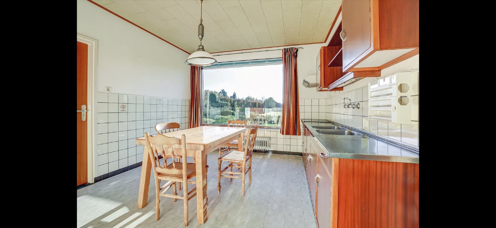 Vintage Bruynzeelkeuken jaren '60, Huis en Inrichting, Ophalen, Gebruikt, Bruin, Enkelwandige keuken