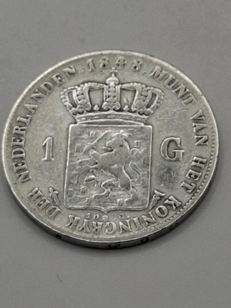 Zilveren 1 Gulden 1848 Willem II – (Revolutiejaar!), 1 gulden, Zilver, Ophalen of Verzenden, Losse munt