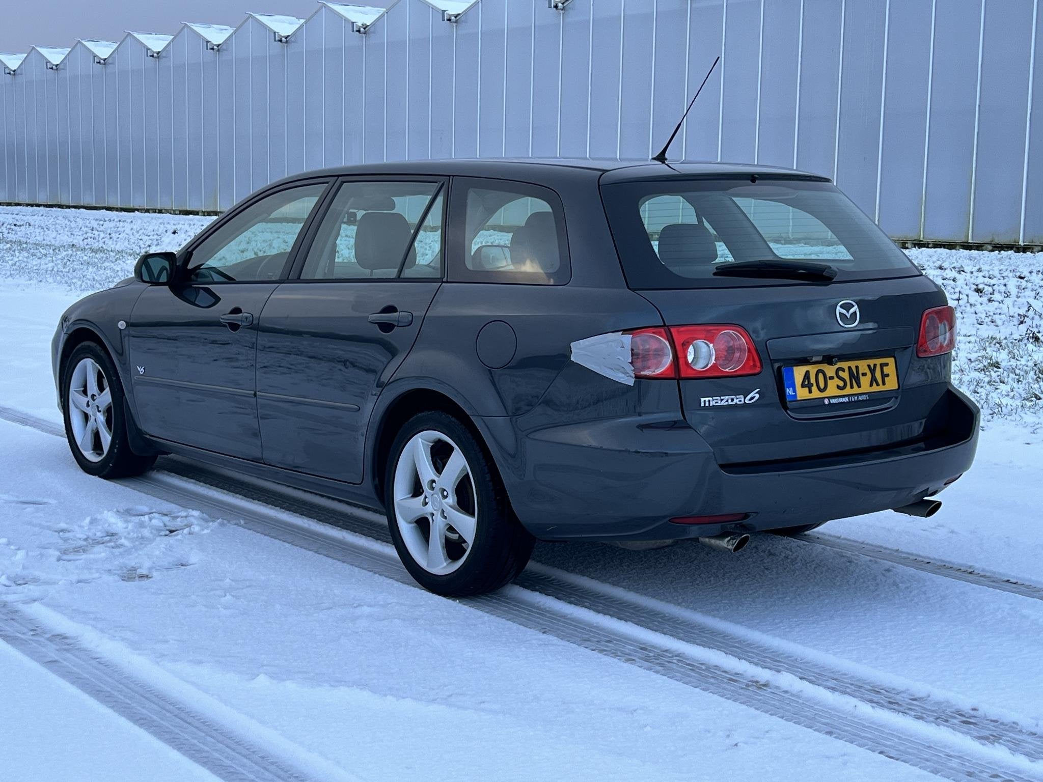 Mazda 6 V6 Sportswagon schuifdak, lederen bekleding, Auto's, Mazda, Stof, Gebruikt, 4 cilinders, 2261 cc