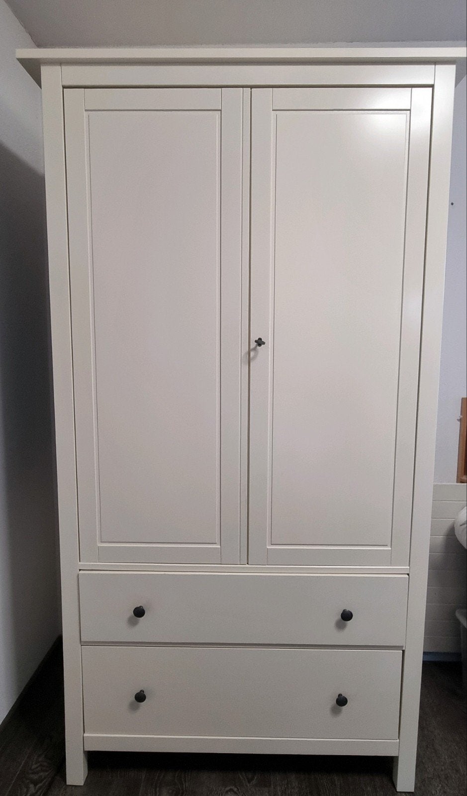 Ikea Hemnes wiitte kledingkast met 2 lades en hangruimte, Gebruikt, 100 tot 150 cm, Kinderkamer, 150 tot 200 cm