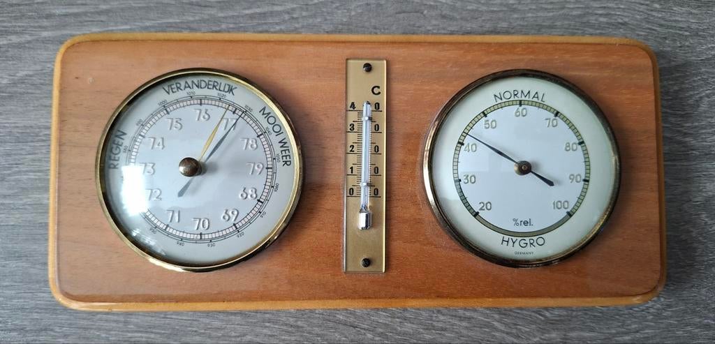 Jaren 50 60 barometer, hygrometer, thermometer West Germany, Ophalen of Verzenden