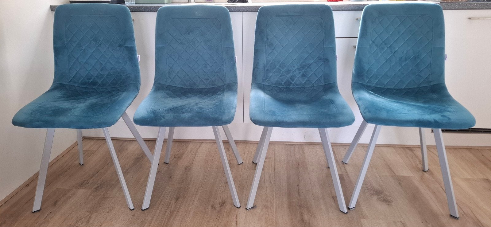 6 VidaXL eetkamerstoelen in nette staat, Huis en Inrichting, Ophalen, Gebruikt, Overige kleuren, Stof