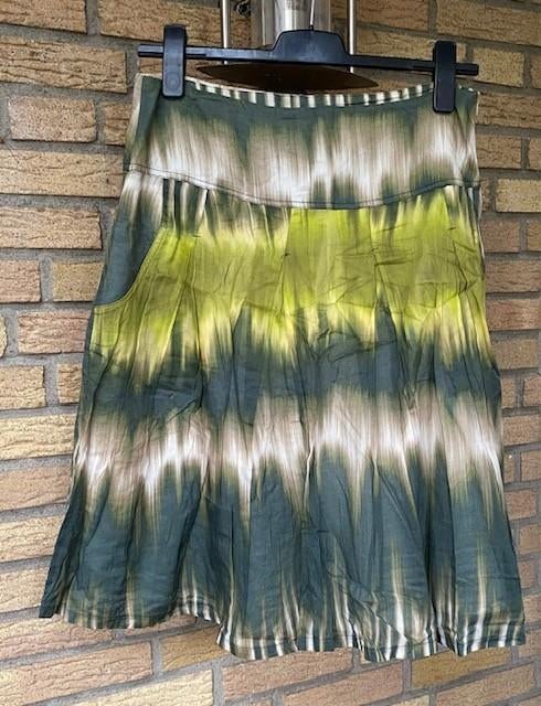 STROKE by Berry Tielens rok groen beige geel gemeleerd 42, Verzenden, Maat 42/44 (L), Nieuw, Stroke by berry tielens