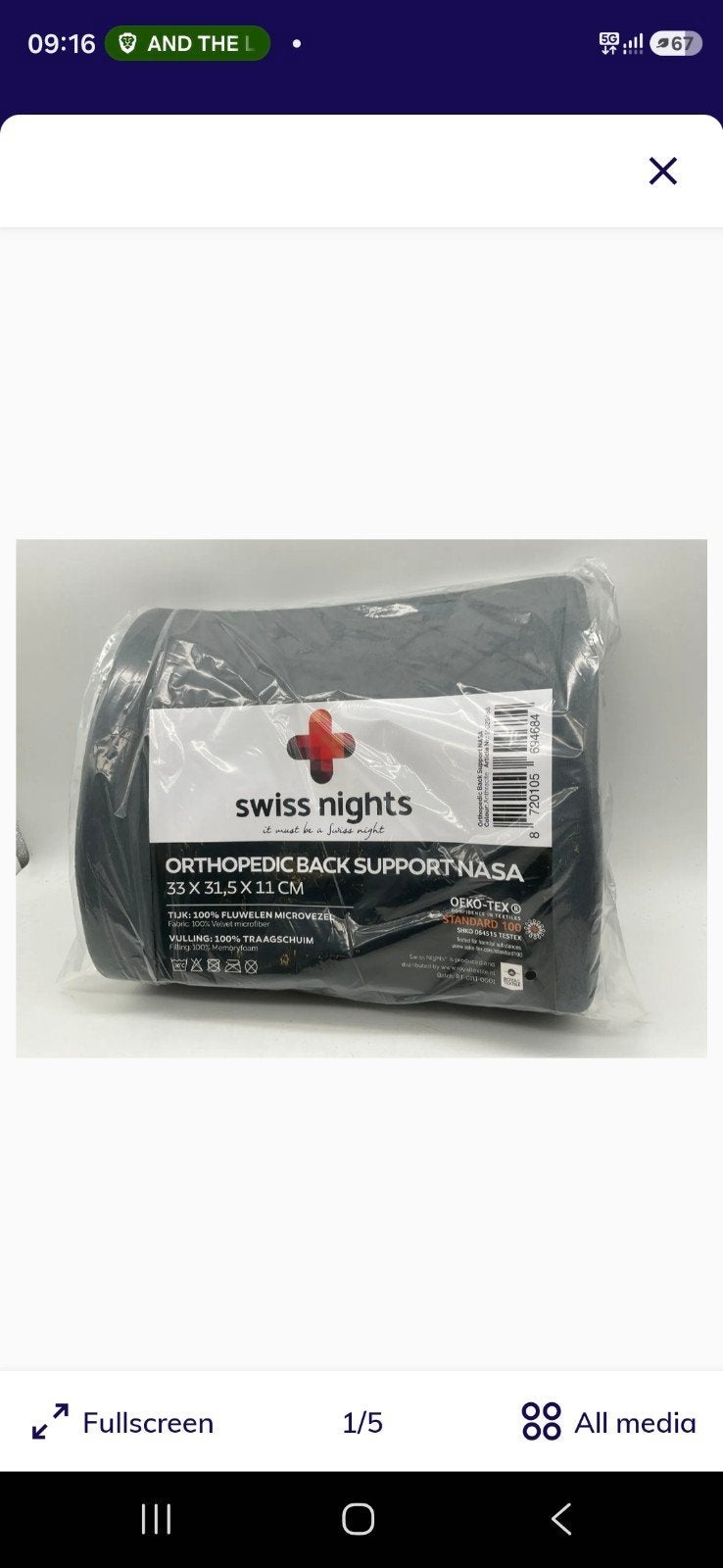 Swiss Nights Orthopedisch Rugkussen NASA - Nieuw, Overige merken, Rugkussen, Nieuw, Ophalen of Verzenden
