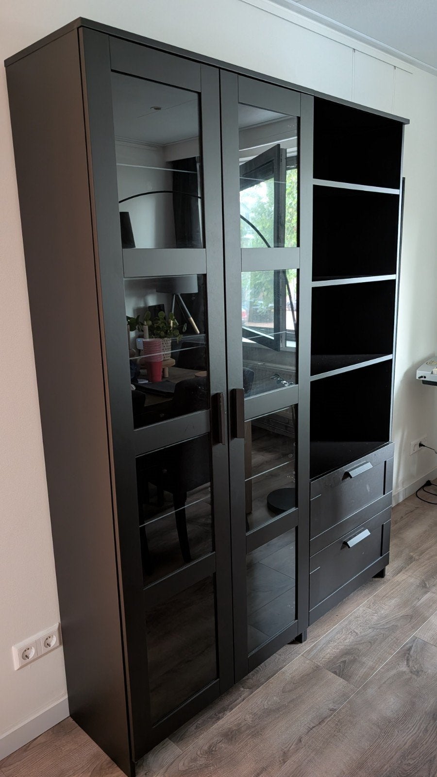 IKEA Brimnes servieskast - 3 jaar oud, met handleiding, Ophalen, Gebruikt, Glas, 150 tot 200 cm
