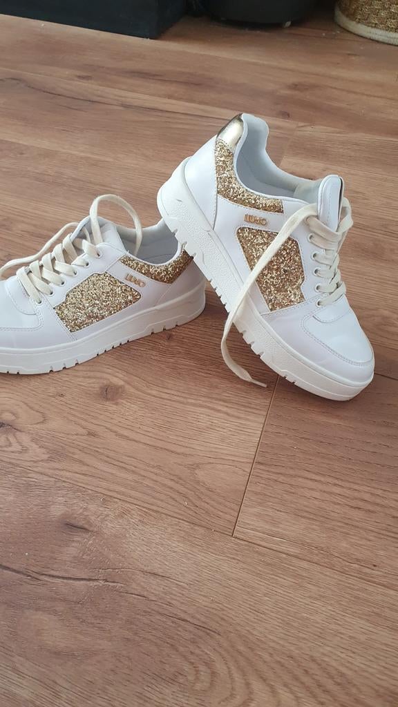 Liu Jo sneakers wit met goud glitter, Liu Jo, Wit, Ophalen of Verzenden, Sneakers of Gympen