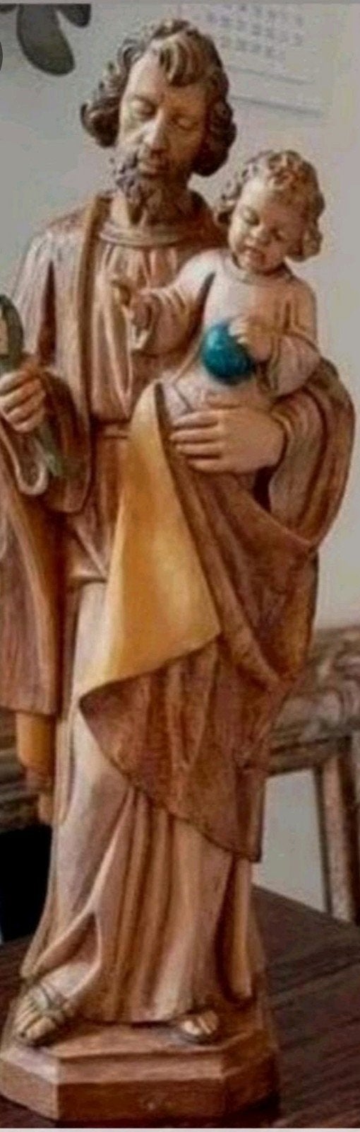 Heilige Jozef met Kind Jezus beeld - Religieuze kunst, Antiek en Kunst, Antiek | Religie, Ophalen of Verzenden