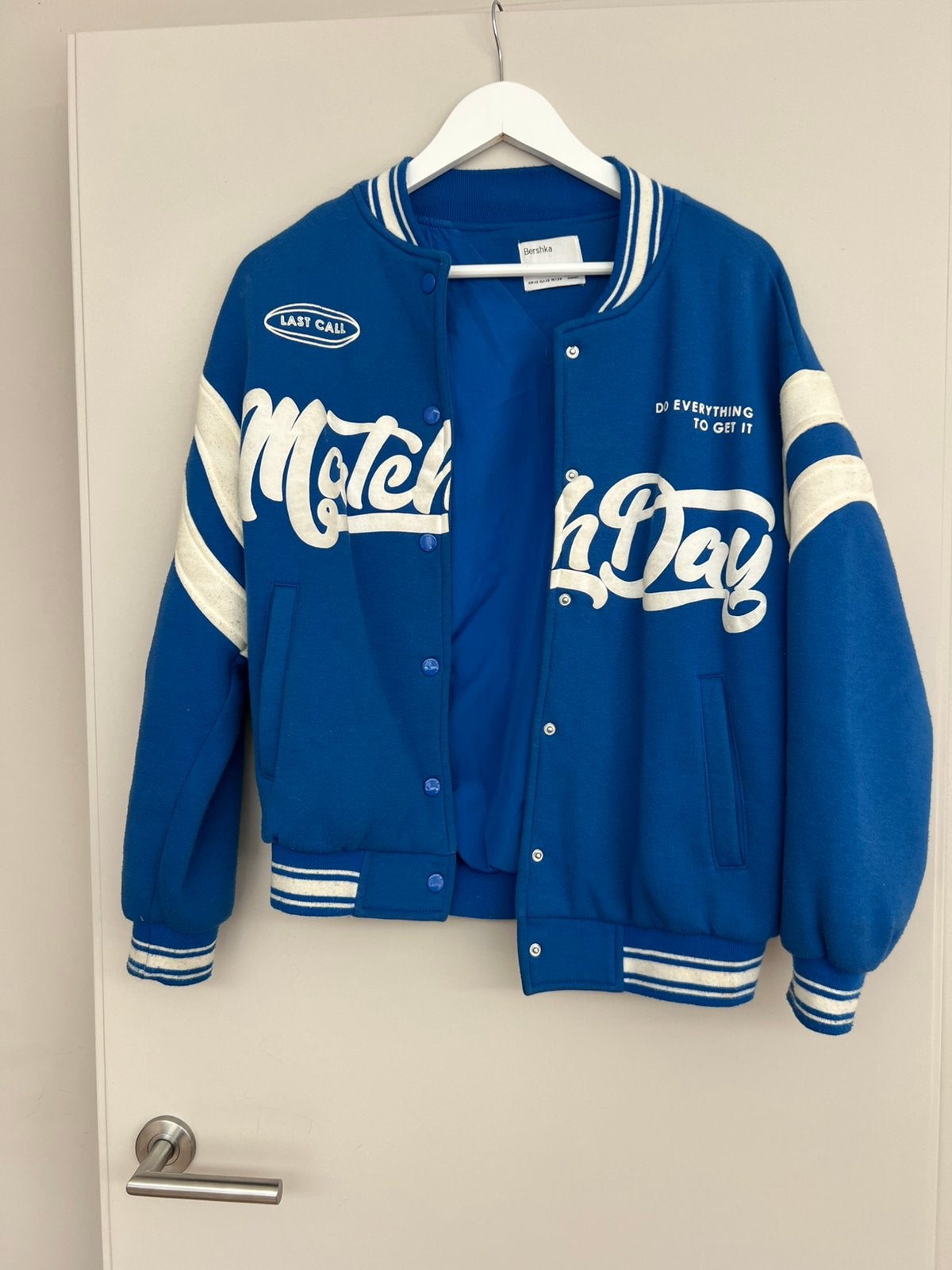 Bershka baseball jack, Kleding | Dames, Jassen | Zomer, Verzenden, Zo goed als nieuw, Maat 34 (XS) of kleiner, Blauw