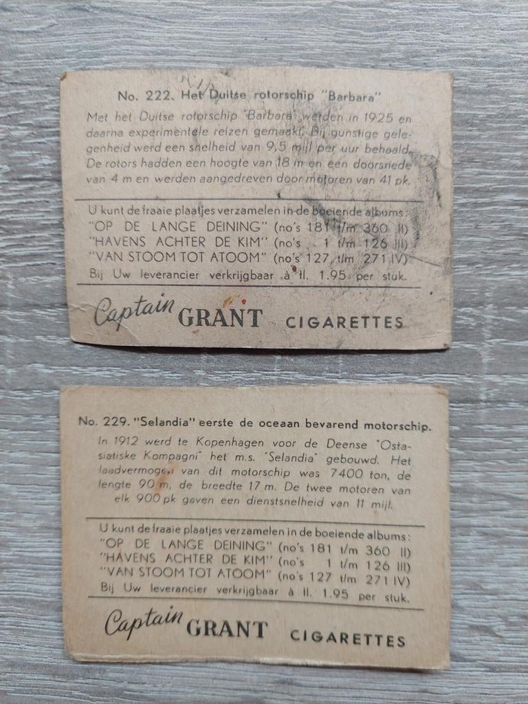 Captain GRANT cigarettes plaatjes, Ophalen of Verzenden, Nederland, Embleem of Badge