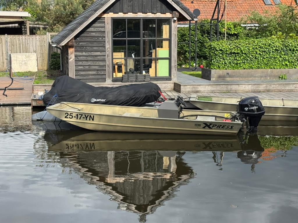 Xpress/Eggercraft platbodem, Watersport en Boten, Platbodems, Ophalen, Aluminium, Benzine