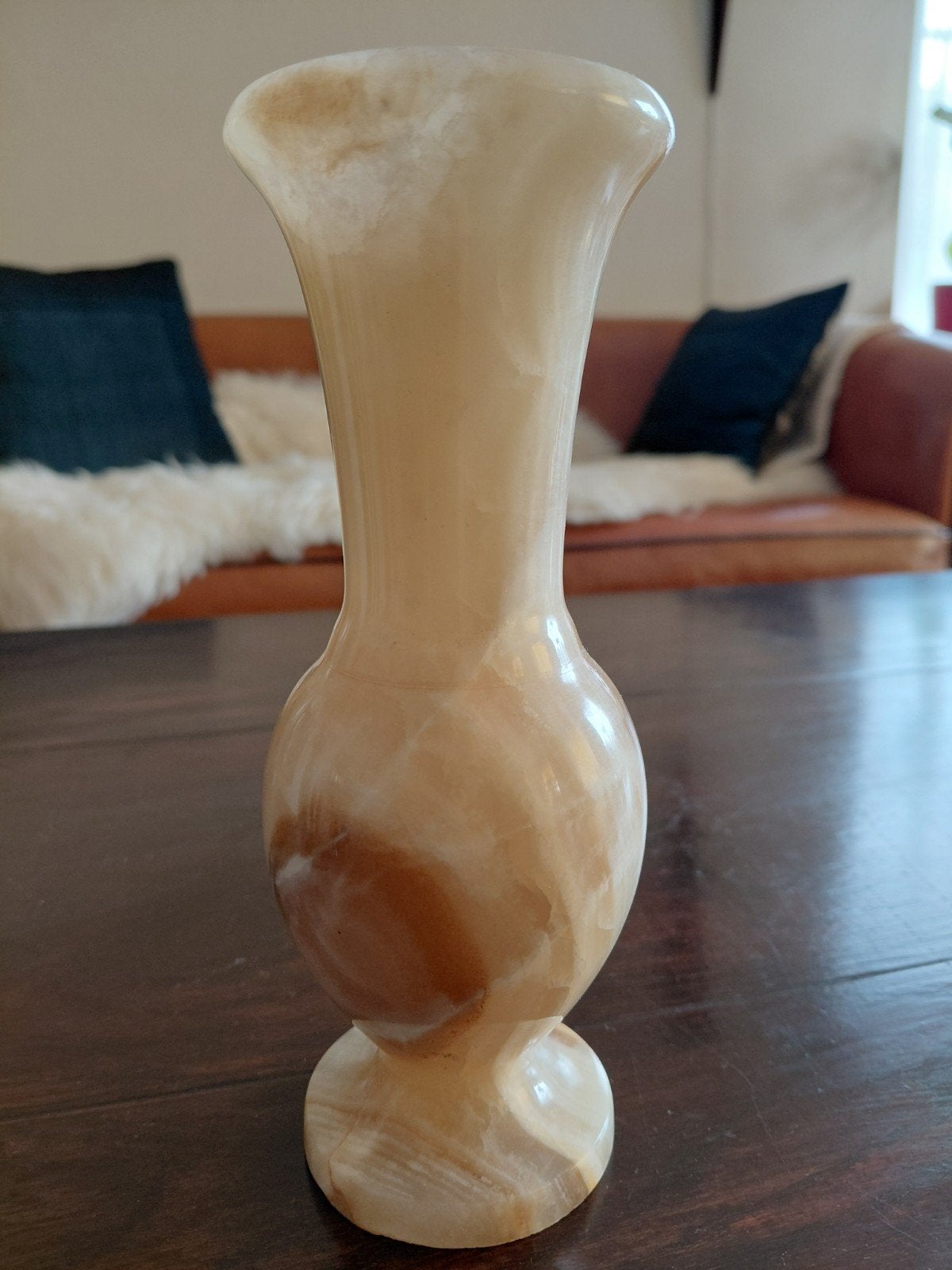 Onyx vaasje - 19cm hoog - Natuursteen, Antiek en Kunst, Ophalen of Verzenden