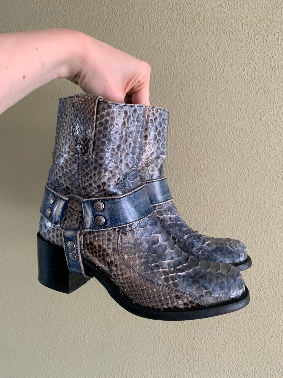 Sendra retro boots blokhak 37 western boots enkellaarsjes, -, Blauw, -, Lage of Enkellaarzen