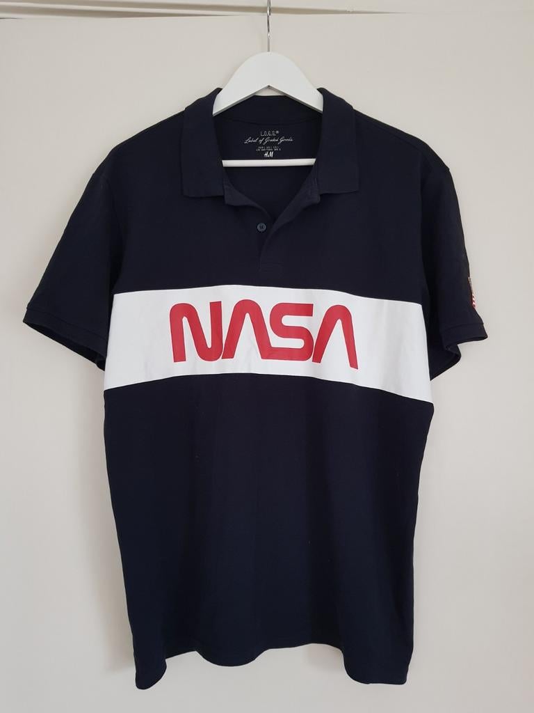 H&M nasa polo blauw maat L, Kleding | Heren, Ophalen of Verzenden, Gedragen, Blauw