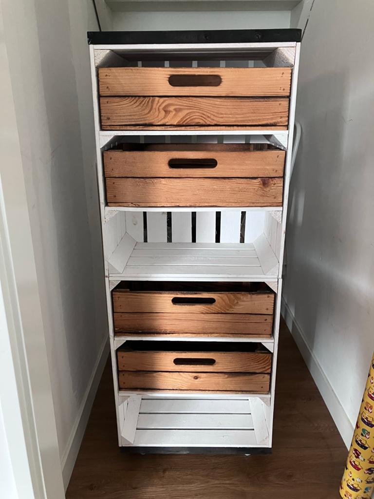 Kast van fruitkistjes - 130x50x30cm, Ophalen, Gebruikt