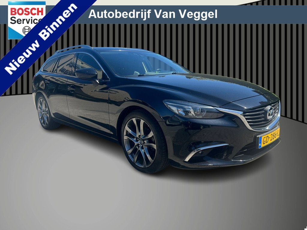 Mazda 6 Sportbreak 2.0 SkyActiv-G 165 GT-M leer, navi, camer, Auto's, Mazda, Voorwielaandrijving, 1998 cc, Lichtsensor, Gebruikt