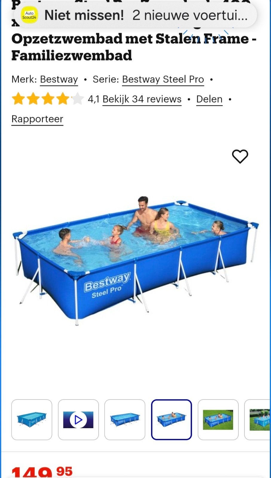 Bestway SteelPro Zwembad 400x211x80 cm - Nieuw in doos, Tuin en Terras, Ophalen, 200 tot 300 cm, 80 tot 120 cm, Nieuw