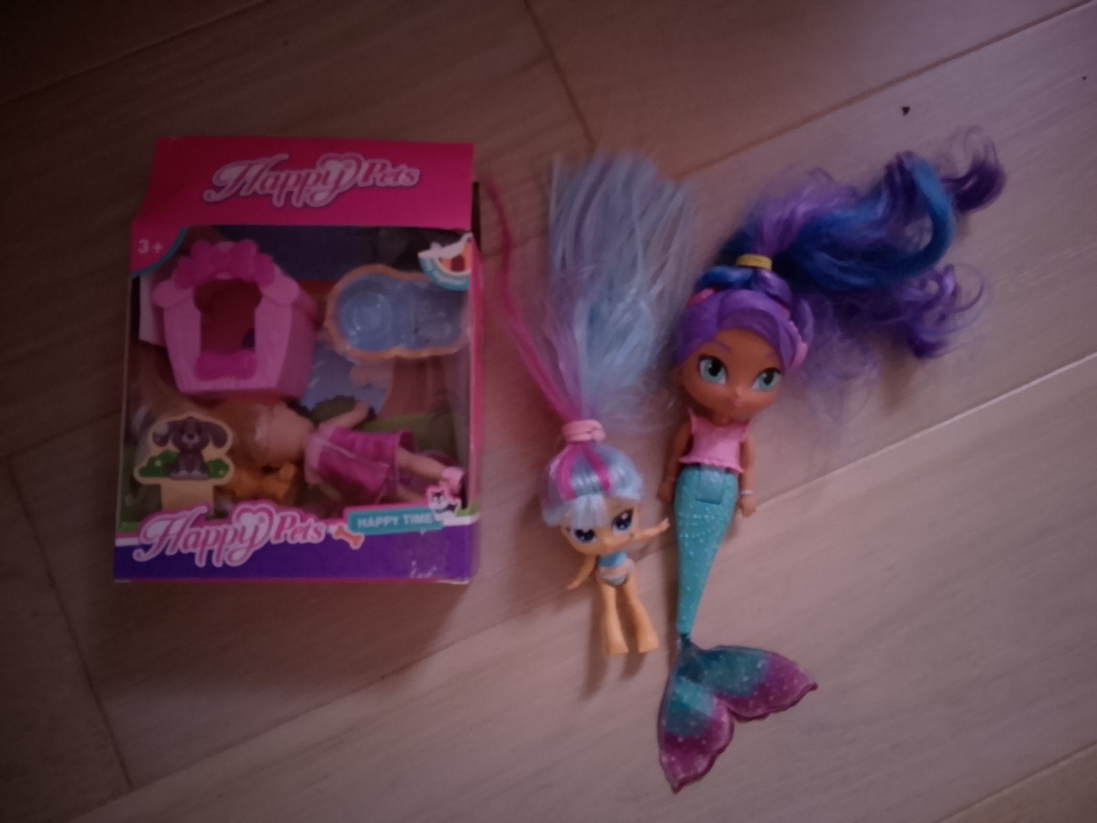 Poppen set: Happy Pets en zeemeerminpop, Ophalen, Zo goed als nieuw, Overige typen