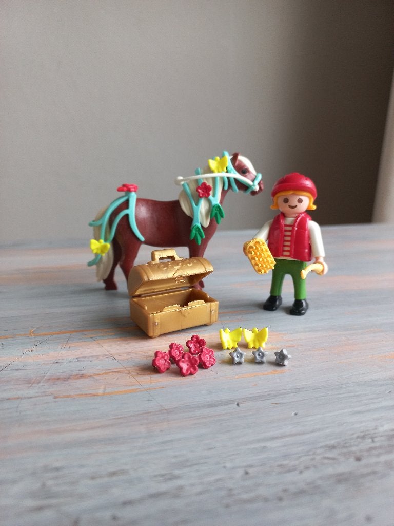 Playmobil - Meisje met Pony om te versieren, Kinderen en Baby's, Complete set, Ophalen of Verzenden, Zo goed als nieuw, Country