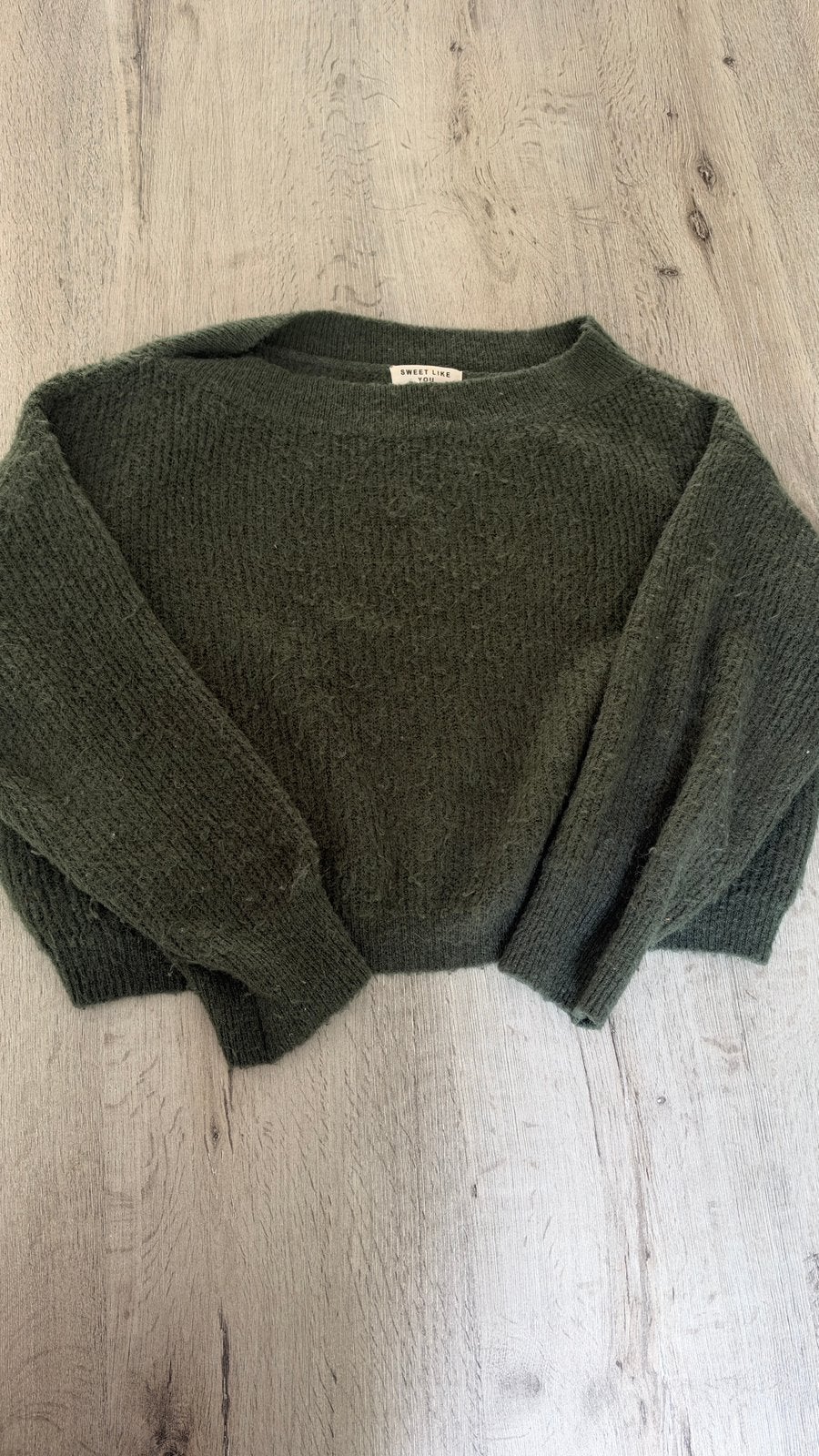 Sweet Like You Donkergroene Gebreide Trui met Mohair & Wol, Verzenden, Zo goed als nieuw, Groen