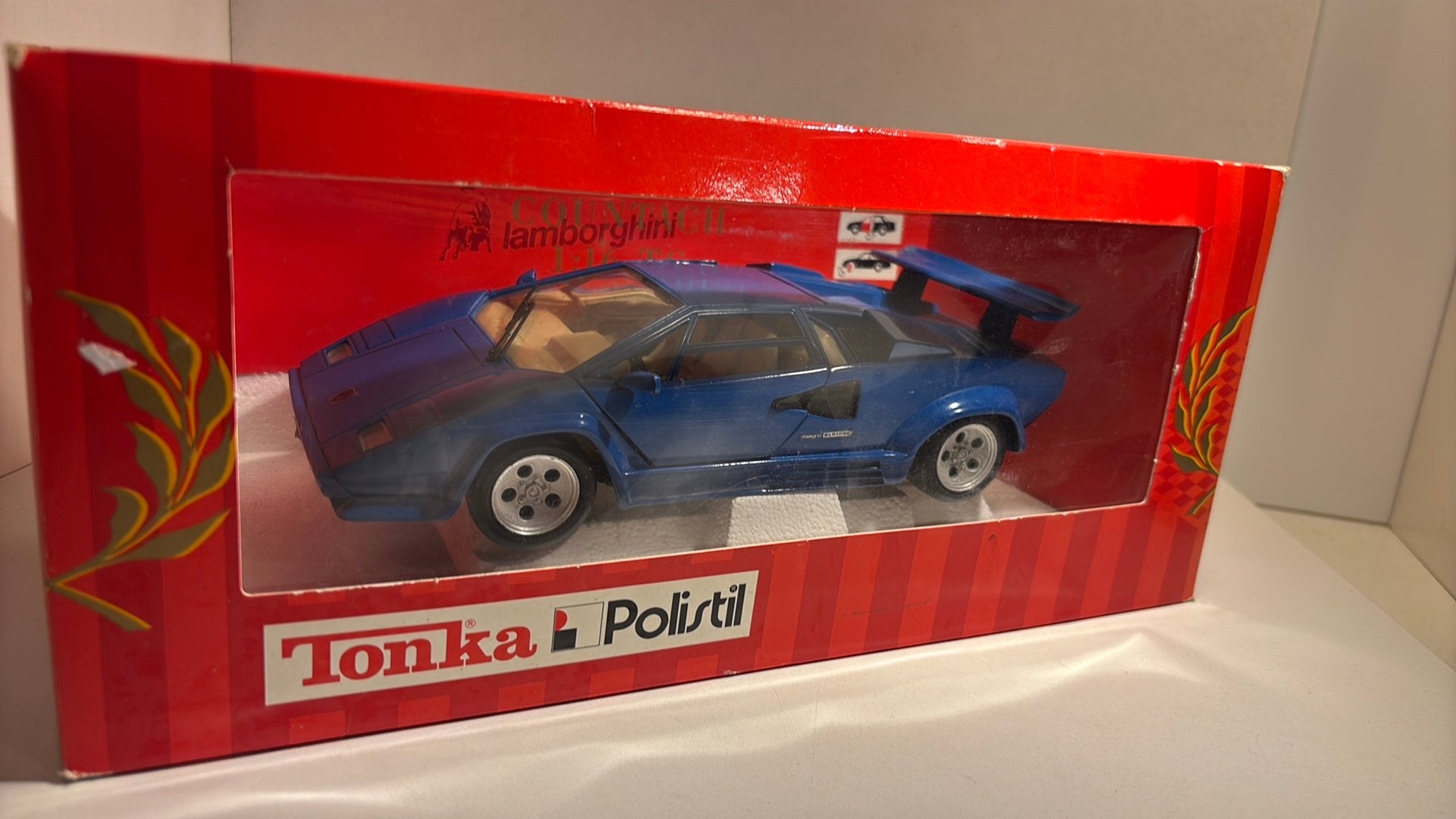 Lamborghini countach bleu polistil 1.16, Overige merken, Ophalen of Verzenden, A, A