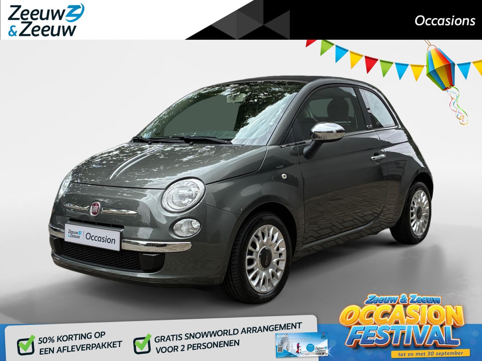 Fiat 500 C 0.9 TwinAir Pop, Euro 5, Gebruikt, 31 €/maand, Cabriolet