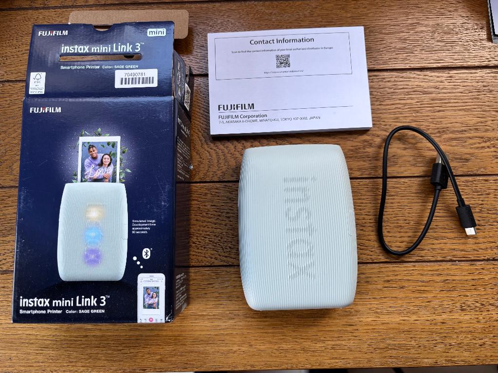 Fujifilm Instax mini Link 3 - pocket printer - sage green, Ophalen, Nieuw, Polaroid, Fuji