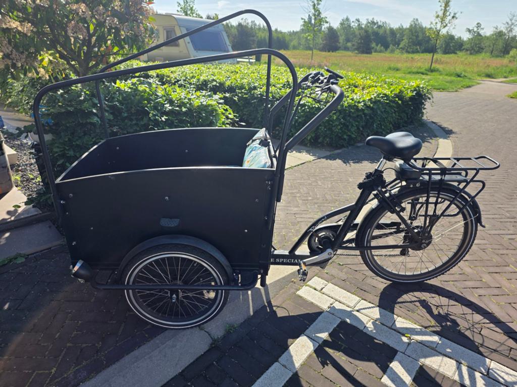 Bakfiets elektrisch vogue Troy gebruikt met goede accu, Fietsen en Brommers, Ophalen of Verzenden, Gebruikt, 4 kinderen of meer