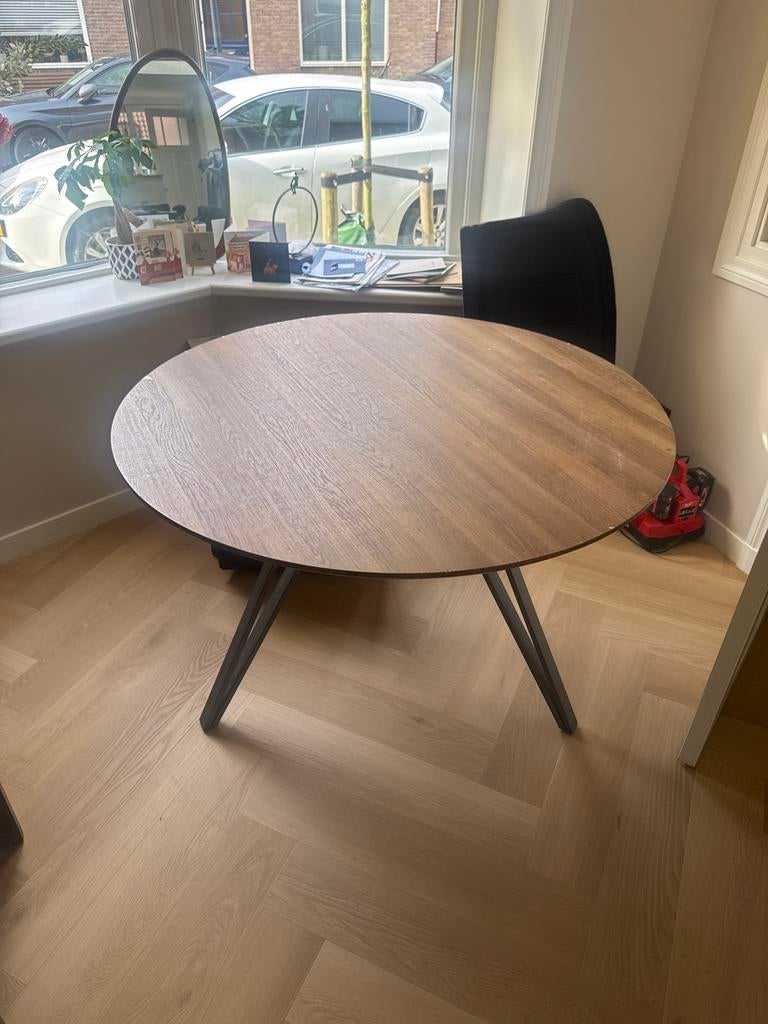 Ronde eettafel 1.20m met lichte beschadigingen, Huis en Inrichting, Ophalen of Verzenden, Gebruikt, Rond, 100 tot 150 cm