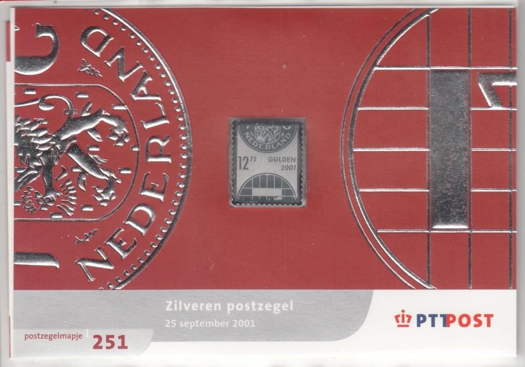 Nederland Postzegelmapje M251 met zilveren zegel van f 12,75, Postzegels en Munten, Ophalen of Verzenden, Na 1940, Postfris