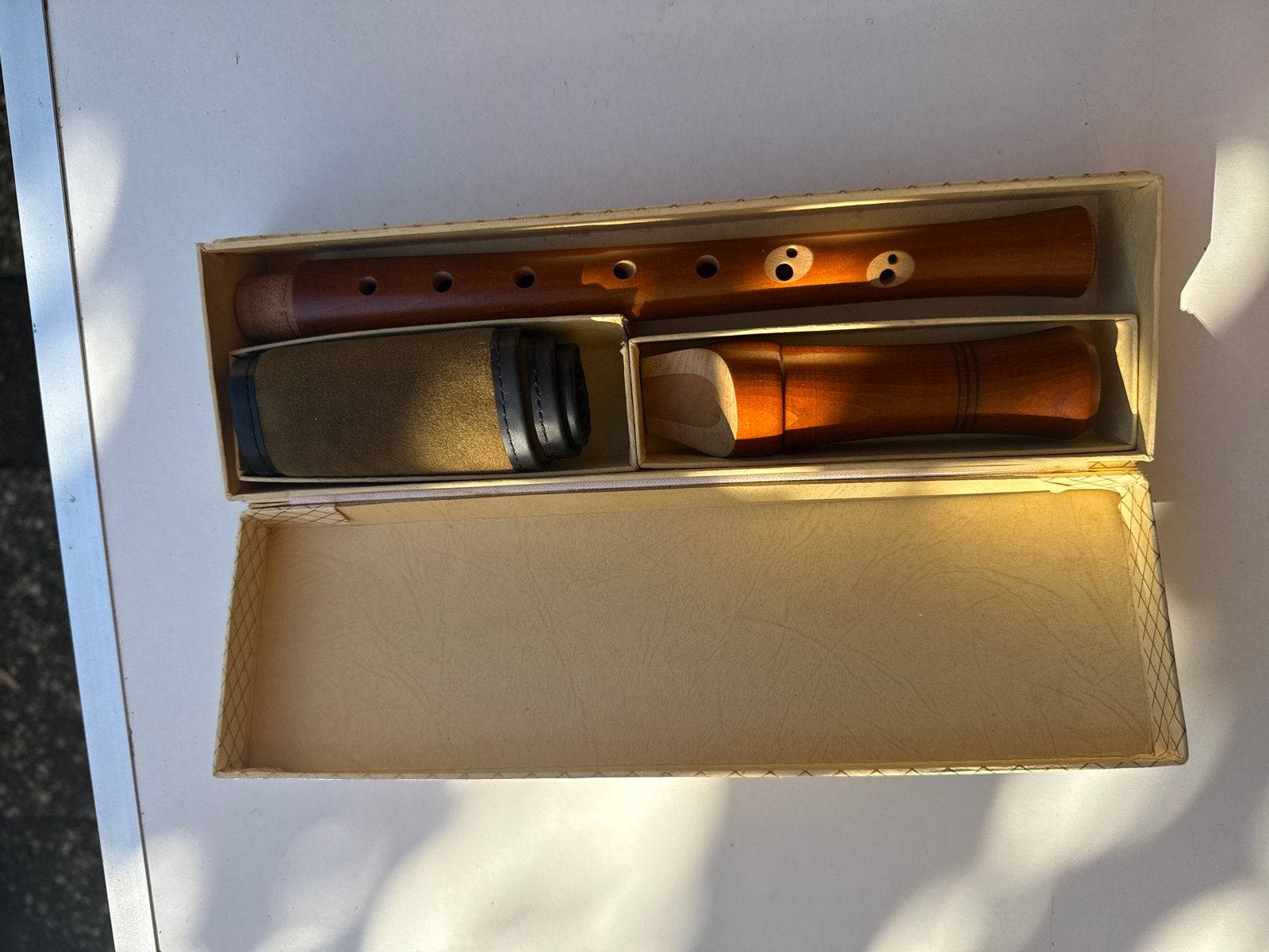 Vintage Blokfluit - Die Doppelt Adler Stürmerflöte, Muziek en Instrumenten, Ophalen, Gebruikt, Sopraan of Sopranino, Met koffer, hoes of etui