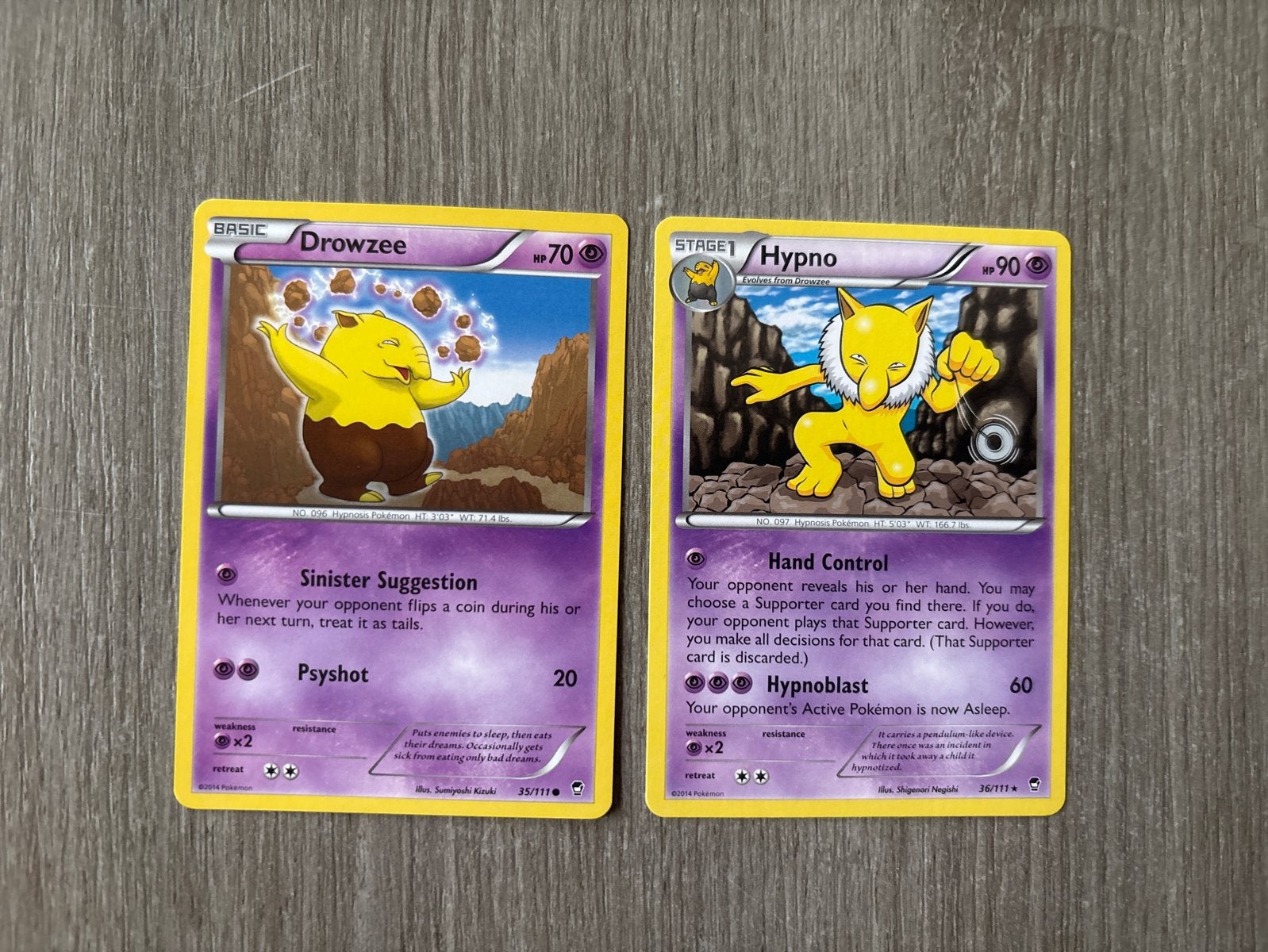 Furious Fist Pokémon Kaarten: Drowzee en Hypno, Ophalen of Verzenden, Gebruikt, Losse kaart