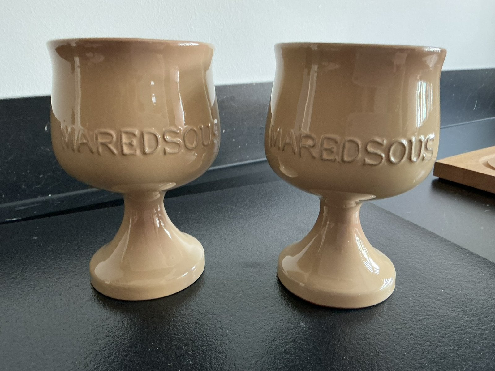 2 Maredsous bierkelken van aardenwek, Ophalen of Verzenden