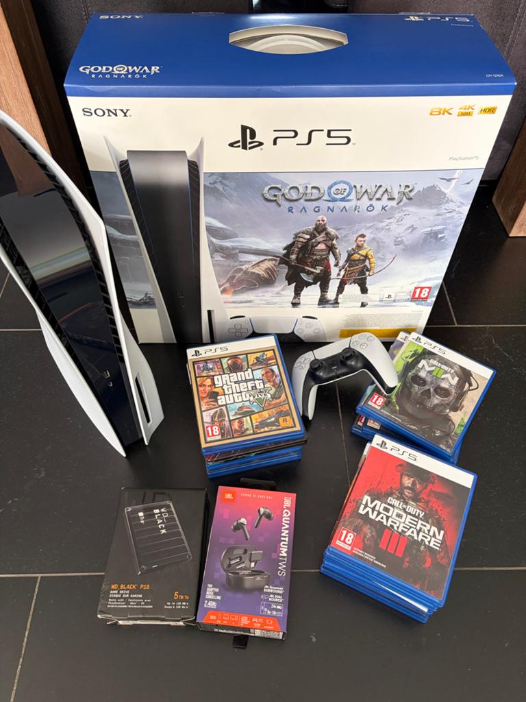 PS5 God of War Ragnarök Bundel met Extra's, Spelcomputers en Games, Avontuur en Actie, Online, Vanaf 18 jaar, 1 speler