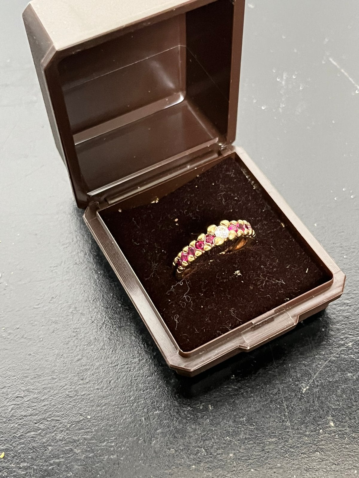 Vintage / antieke gouden ring robijn maat 18, Gebruikt, Ophalen of Verzenden, 17 tot 18, Met edelsteen