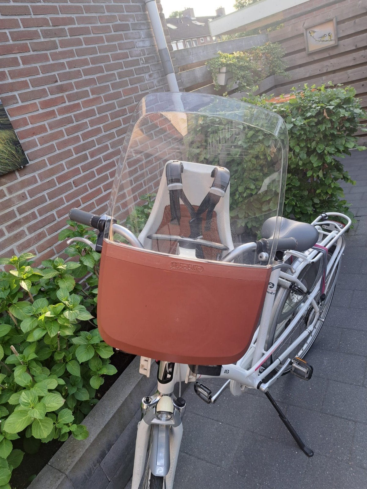 Bobike Fietstoeltje voorop cognac/creme, Fietsen en Brommers, Fietsaccessoires | Fietsstoeltjes, Ophalen, Voorzitje, Bobike, 0 t/m 13 kg