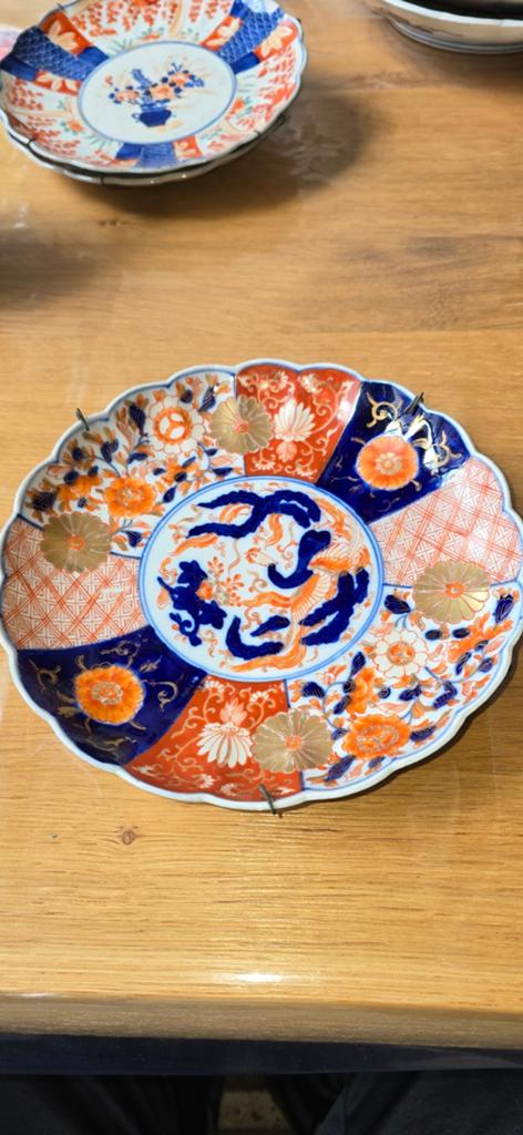 Antiek Japans Imari Porseleinen Bord - Hersteld, Antiek en Kunst, Antiek | Porselein, Ophalen of Verzenden