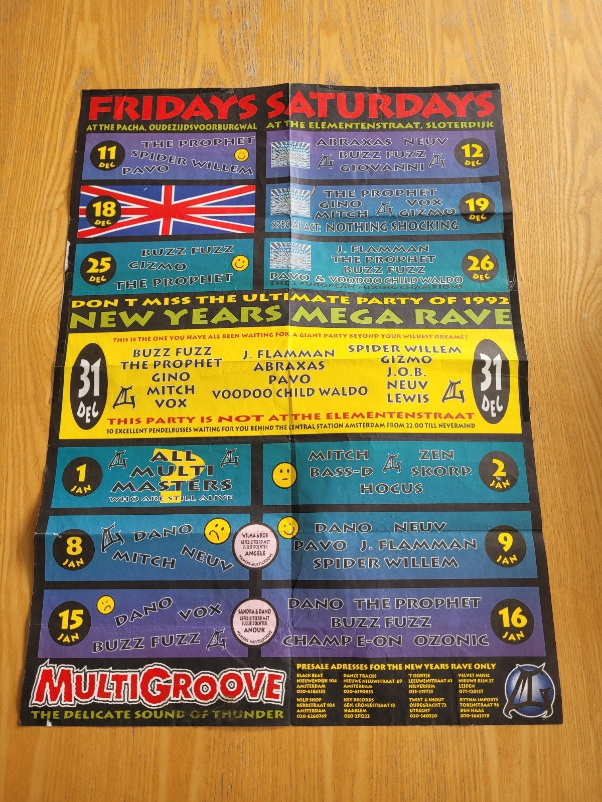 Multigroove poster / flyer ( hardcore gabber thunderdome ), Ophalen of Verzenden
