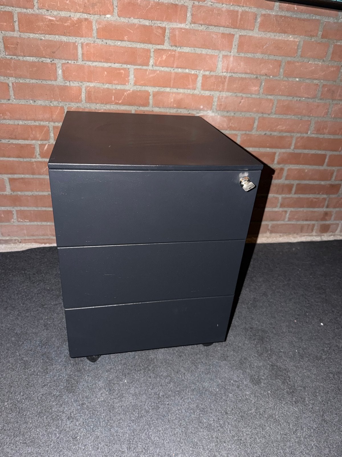 Archief ladekast met sleutel, Huis en Inrichting, Minder dan 50 cm, Gebruikt, Ophalen of Verzenden, 3 of 4 laden