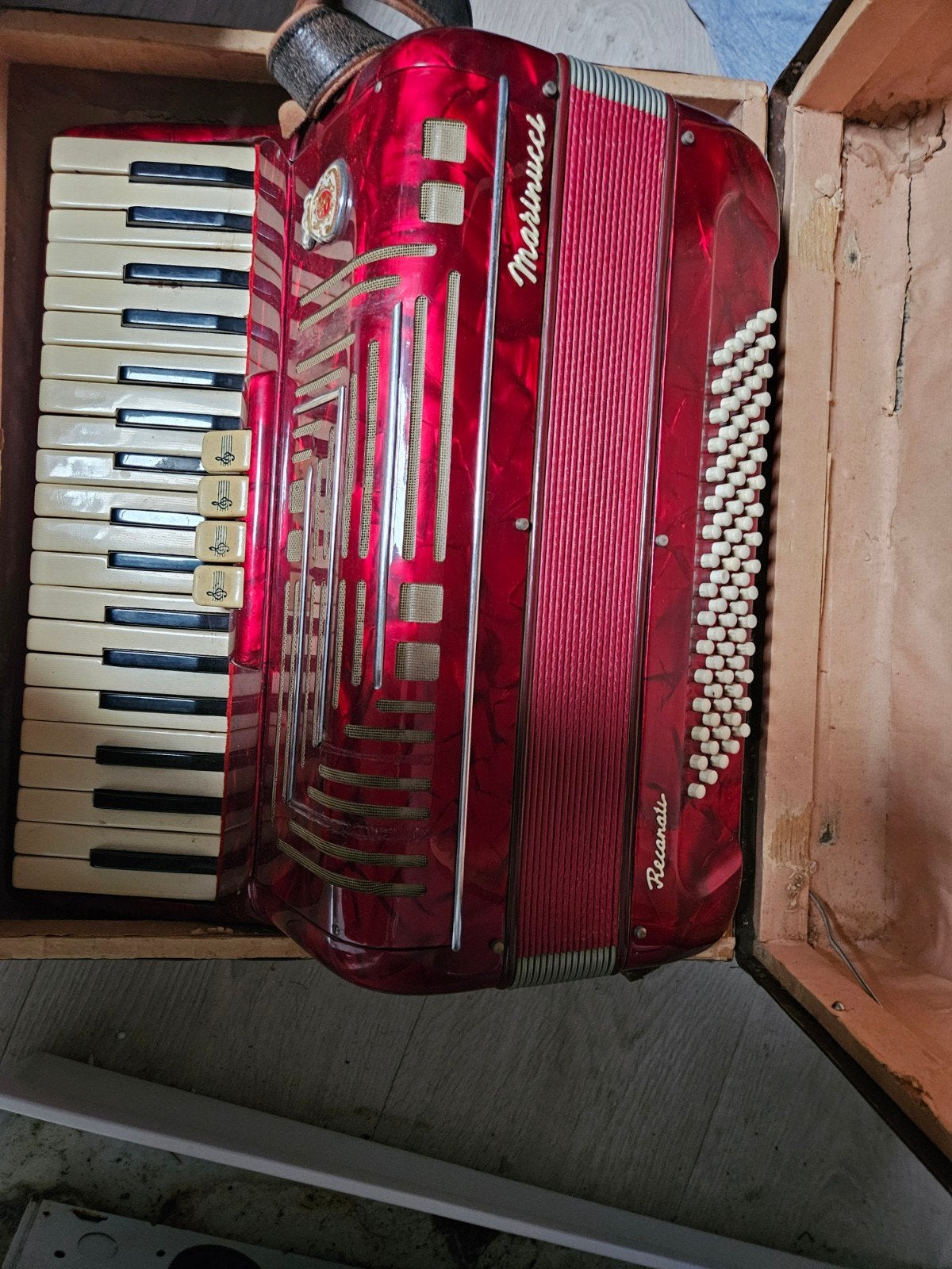 Marinucci Recanati Accordeon met koffer, Ophalen, Gebruikt, Overige formaten, Toetsaccordeon