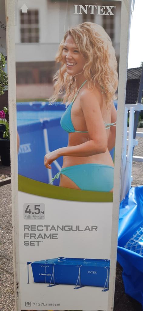 Intex zwembad model A, 4.50M x 2.20M x 84cm, Ophalen, Gebruikt, Rechthoekig, Minder dan 80 cm