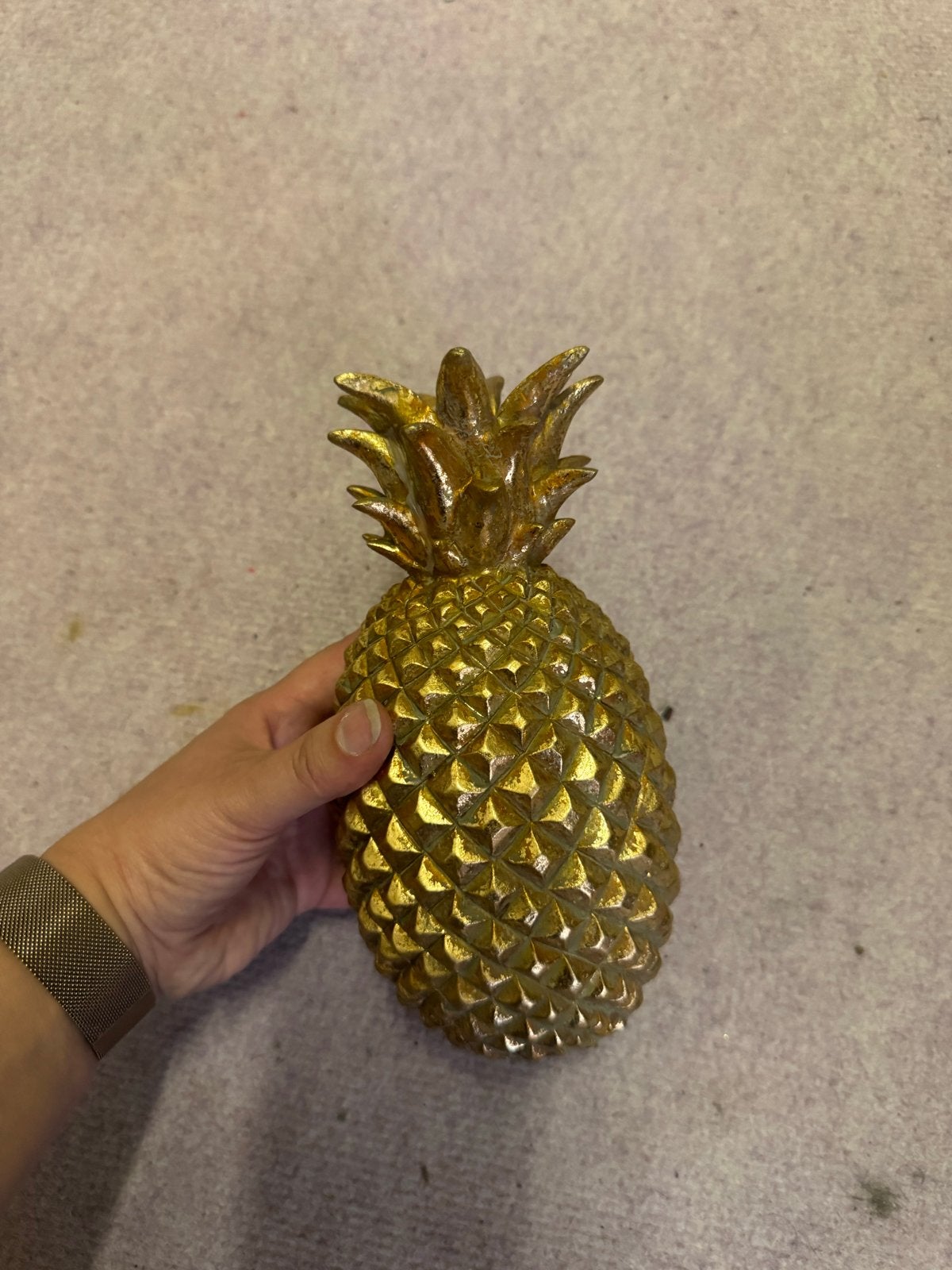 Gouden Ananas Decoratie - Tropische Sfeer, Huis en Inrichting, Ophalen, Zo goed als nieuw, Goud, Metaal