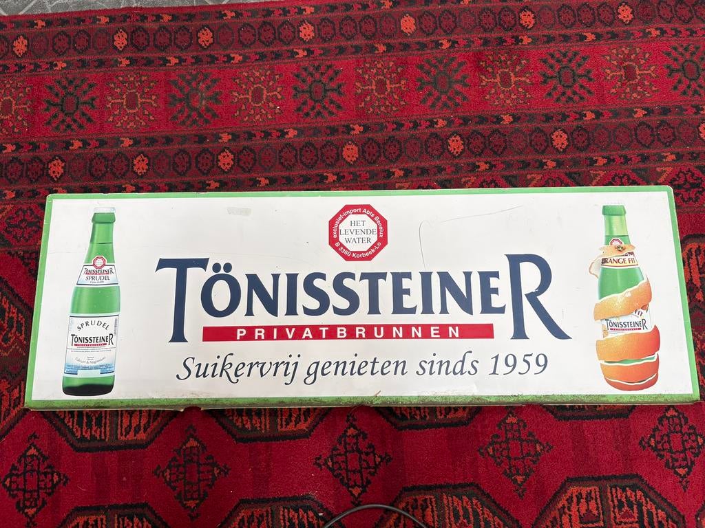 Tonissteiner reclame bord, Ophalen, Gebruikt, Reclamebord