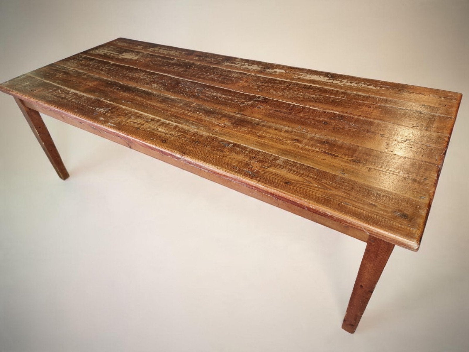 Oude authentieke boerentafel, Huis en Inrichting, Ophalen, Gebruikt, Rechthoekig, 200 cm of meer