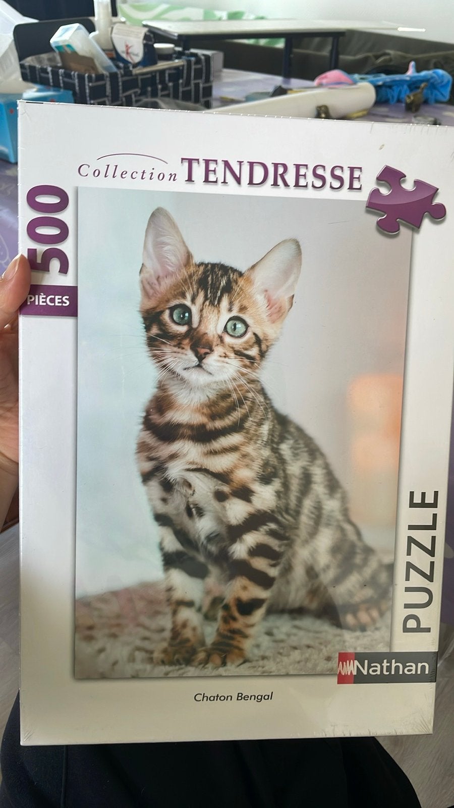 Legpuzzel Nathan 500 stukjes - Bengaalse kitten, Ophalen of Verzenden, 500 t/m 1500 stukjes, Nieuw, Legpuzzel