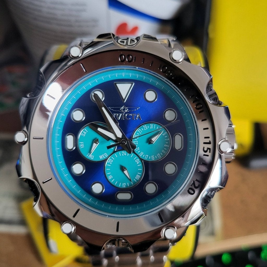 invicta nieuwe 52 mm venom hybrides vol stalen banden 160pst, Overige merken, Staal, Staal, Polshorloge