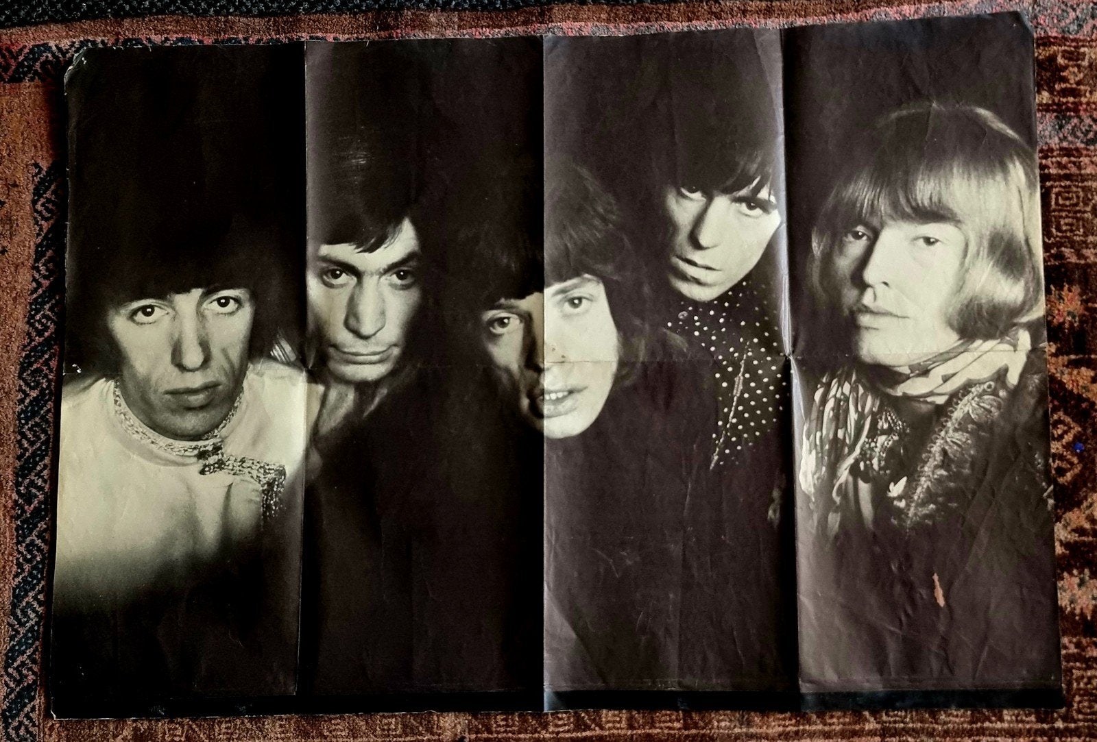 Vintage The Rolling Stones Poster - Zwart-wit, Verzamelen, Gebruikt, Rechthoekig Liggend, Ophalen of Verzenden, A1 t/m A3