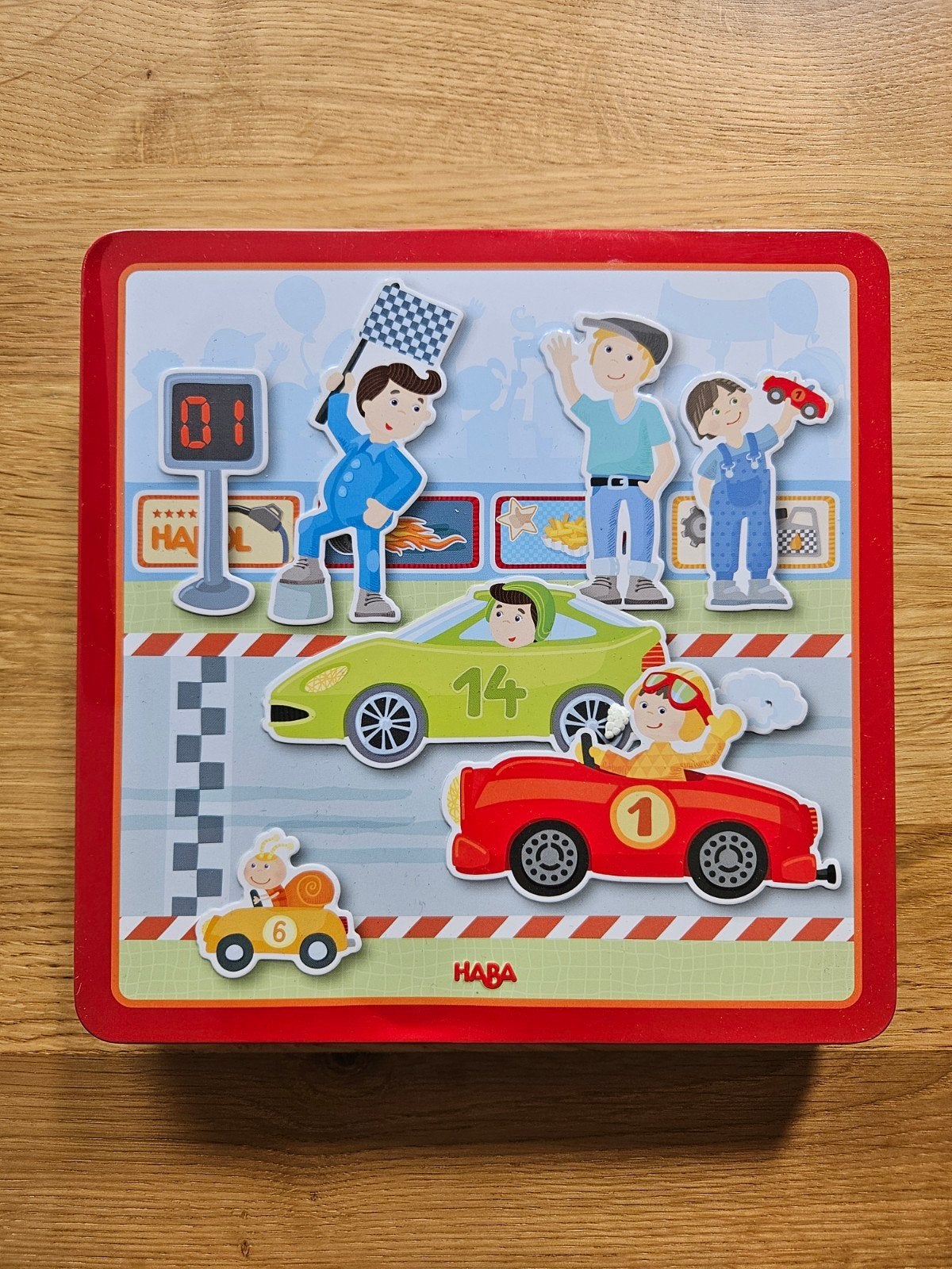 Haba magneetspeldoos - snelle sportwagens, Ophalen of Verzenden, Zo goed als nieuw