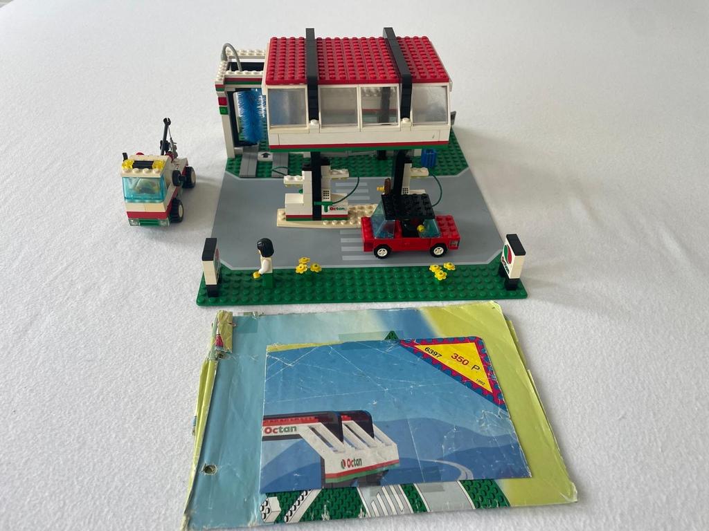 Lego City Octan Tankstation 6397 met auto's en instructies, Lego, Ophalen of Verzenden, Compleet, Complete set